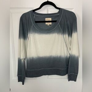 💃 CHASER Long Sleeve Ombré Tye Dye Crop Tee Size S NWT